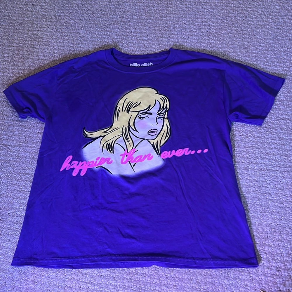 Billie Eilish Violet Purple Happier Than Ever Tour T-Shirt Women